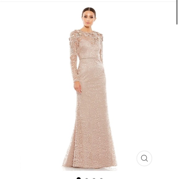 Mac Duggal 11217 Long Sleeve High Neck Embroidered Gown - Picture 1 of 15